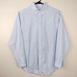 Pell & Co. 100% Cotton Blue/White Stripe Button Down Shirt Sz. M